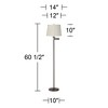 360 Lighting Modern Swing Arm Floor Lamp 60.5" Tall Bronze Beige Top Bottom Trim Fabric Drum Shade for Living Room Reading Bedroom Office - 3 of 3