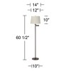 360 Lighting Modern Swing Arm Floor Lamp 60.5" Tall Bronze Beige Top Bottom Trim Fabric Drum Shade for Living Room Reading Bedroom Office - image 3 of 3