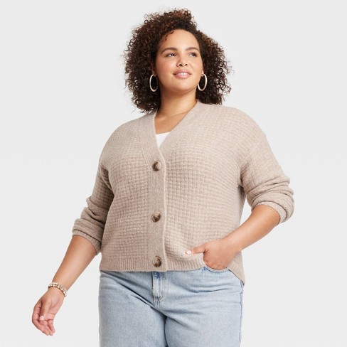 Women's Open-front Cardigan - Universal Thread™ Tan S : Target