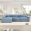 130" Oversized Cloud Modular Sectional Couch, Premium Corduroy 3-Seater. Extra-Thick Armrests, Good Resilience Cushion - 2 of 4
