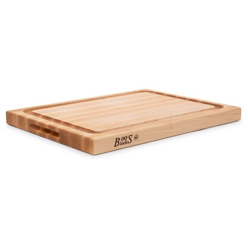 Bamboo Wood Cutting Board for Kitchen, 18 Large Cheese Charcuterie Chopping Block with Side Handles and Juice Grooves