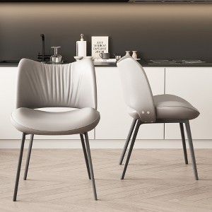 Luck Live 19.6in PU leather dining chair, suitable for home, kitchen, living room, bedroom， gray - 1 of 4
