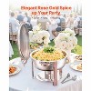 5 Qt Chafing Dish Buffet Set, 4-Pack Stainless Steel Catering Warmers with Folding Stands, Rose Gold - 4 of 4