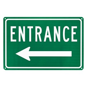 Unique Bargains Aluminum Reflective Rust Free Waterproof Left Arrow Entrance Sign 1 Pc - 1 of 4