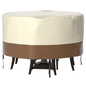 Topteng Waterproof Outdoor Patio Round Table Cover - Beige - 1 of 4