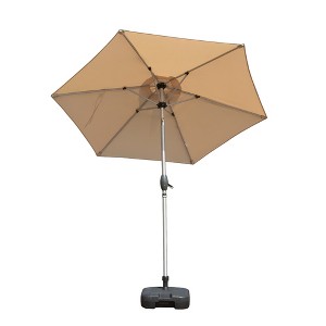 CLIHOME 7.5FT Outdoor Patio Umbrella with Push Button Tilt and Crank,UV Protection Waterproof Sun Umbrella(Base Not Included) - 1 of 4