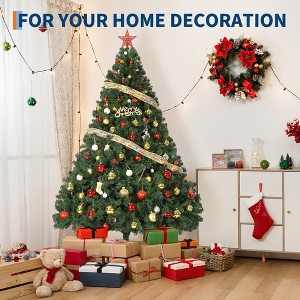 Artificial Christmas Tree, Unlit Full Classic Spruce Xmas Tree With 1450 PVC Branch Tips, Easy to Assemble with Hinge, Metal Foldable Base - 1 of 4