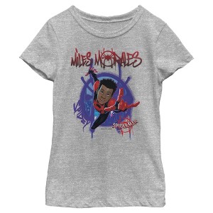 Girl's Marvel Spider-Man: Into the Spider-Verse Miles Morales Splat T-Shirt - 1 of 4