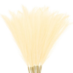 Unique Bargains Dried Plants Artificial Durable Small Fluffy Pampas Grass for Home, Office, Party 20 Pcs 21.7 Inch - 1 of 4
