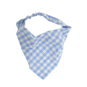 Unique Bargains Women's Fashion Plaid Headwrap Blue 1 Pc - 1 of 4