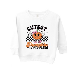 The Juniper Shop Cutest Pumpkin Checkered Toddler Graphic Sweatshirt - 1 of 3