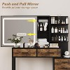 Whizmax Vanity Desk with Mirror, Makeup Vanity Desk Charging Station,LED Light with 3 Lighting Modes, 5 Large Drawers and 3 Tiers Shelves for Bedroom - 3 of 4