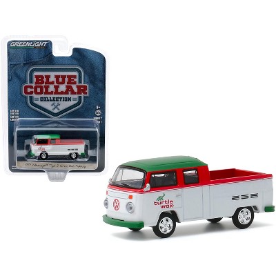 1979 Volkswagen Type 2 Crew Cab Pickup Truck "Turtle Wax" White and Red with Green Top "Blue Collar Collection" 1/64 Diecast Model Car by Greenlight