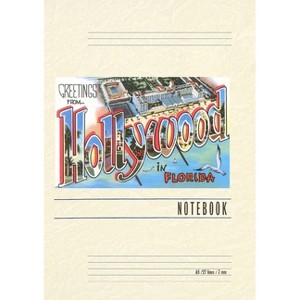 Vintage Lined Notebook Greetings from Hollywood, Florida - (Paperback) - 1 of 1