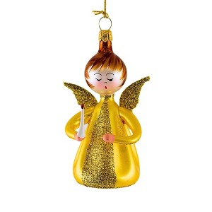 Italian Ornaments 3.5 Inch Angel W/ Candle Ornament Italian Baptism Birth Tree Ornaments - 1 of 3