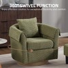 COMHOMA Swivel Accent Chair with Ottoman, Chenille Barrel Armchair Set, Removable Back Pillow & Armrest Covers - 3 of 4