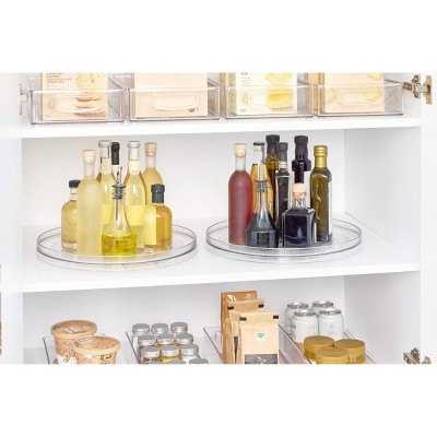 iDESIGN Kitchen Organizer Pantry: Clear Plastic Storage for Kitchen Cabinet, 2-Piece Set, Spot Clean, 14.45" x 14.45" - Thumbnail 3
