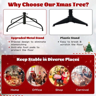 7-Foot Green PVC Christmas Tree with Warm White LED Lights