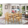 5-Piece Natural Oak Finish Solid Wood Top - Dining Room Set - Seats 4 - 2 of 4