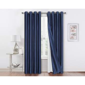 GoodGram Kate Aurora Living 2 Pack Double Layered 100% Blackout And Sheer Window Curtains