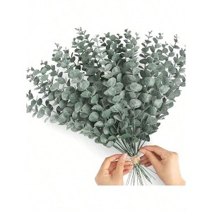 Attop  30 Pieces Of Eucalyptus Stem Artificial Eucalyptus Leaf Stem, Eucalyptus Stem Decoration Fake Green Stem Green Decoration Artificial Flower - 1 of 4