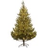 FURNIinspire Artificial Trees 7ft Prelit Artificial Christmas Tree With Tips, Tall Slim Artificial Tree Decor For Home, Green, 50.4"*50.4"*88.6" - 2 of 4