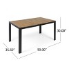 Outdoor Patio Dining Table with Slatted Wood Top and Black Metal Frame, Modern Rectangular Table for Balcony, Garden, or Backyard-Maison Boucle - 4 of 4