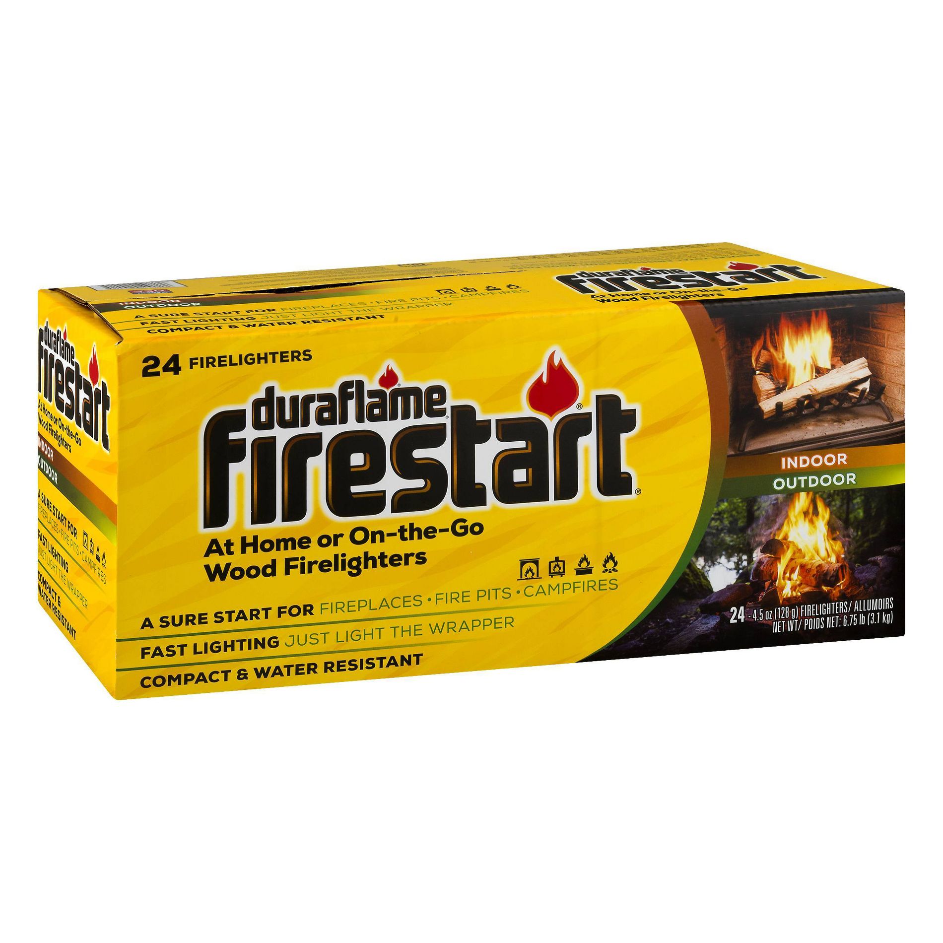 Duraflame 24ct 4.5oz Firestart Firelighter: Solid Fuels for Fire Logs & Firestarter, 6" Height, 12.94" Width, 7 lbs