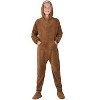 Footed Pajamas - Teddy Bear Kids Hoodie Chenille One Piece - 2 of 4