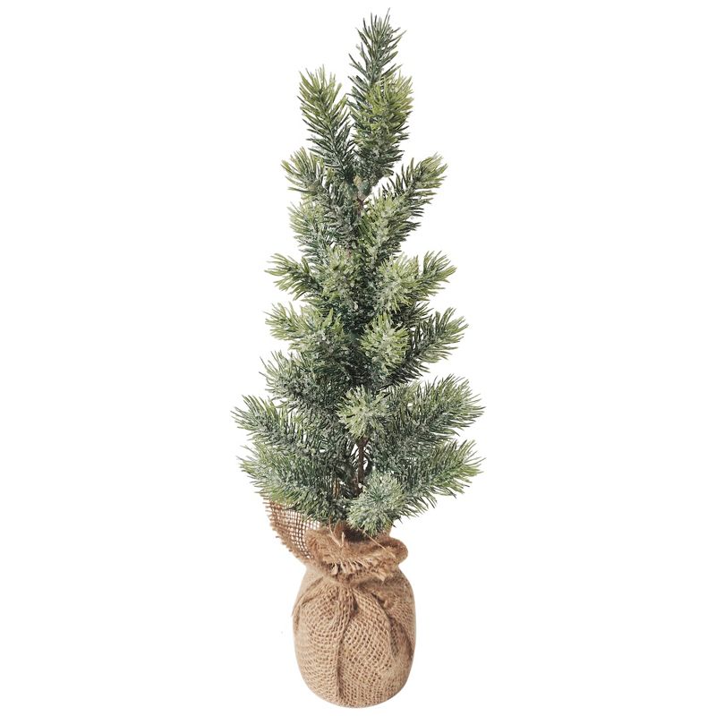 Northlight Frosted Pine in Burlap Base Christmas Tree - 17.5" - Unlit, 1 of 3