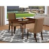 HomeStock 3-Piece Mahogany Finish Rectangular Solid Wood Top with Dropleaf Dining Table Set - 2 of 4