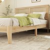 Dolonm Solid Rubber Wood Bed with Rattan Headboard, Underbed Storage & Support Feet - 4 of 4