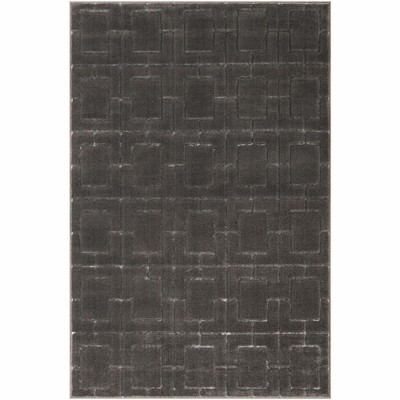 Uptown Chic 4' x 6' Geometric Gray Silver Easy-Care Area Rug