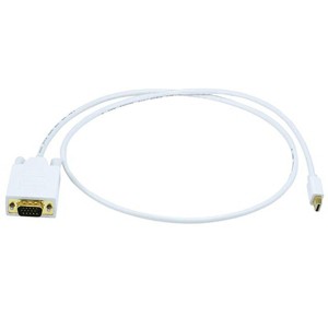 Monoprice Video Cable - 3 Feet - White | 32AWG Mini Display Port to VGA Cable - 1 of 3