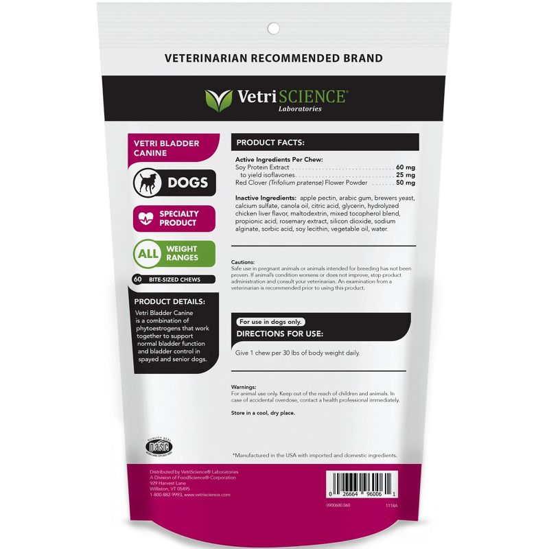 VetriScience Vetri Bladder Canine Formula, Urinary Tract Support, Chicken Liver Flavor, 60 Bite Sized Chews, 2 of 4
