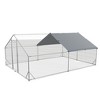 ROOMTEC Large Metal Chicken Coop, Walk-in Chicken Run Outside Galvanized Wire Poultry Chicken Hen Pen Spire Cage with Cover - 2 of 4