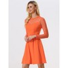 Allegra K Women's Heart Mesh Sheer Long Sleeve Gothic Cocktail Skater Party Dress - 2 of 4