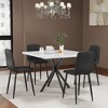 NicBex 5-Piece Dining Set for 4 – Faux Marble Square Table with 4 Leather Upholstered Chairs, Modern Kitchen Table Set - 3 of 4