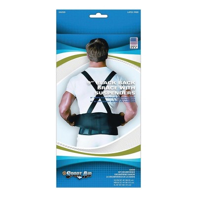 Sport Aid 9 Back Belt With Suspenders Extra Small Black