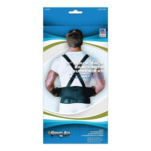 Sport Aid 9 Back Belt With Suspenders Extra Small Black - 1 of 3