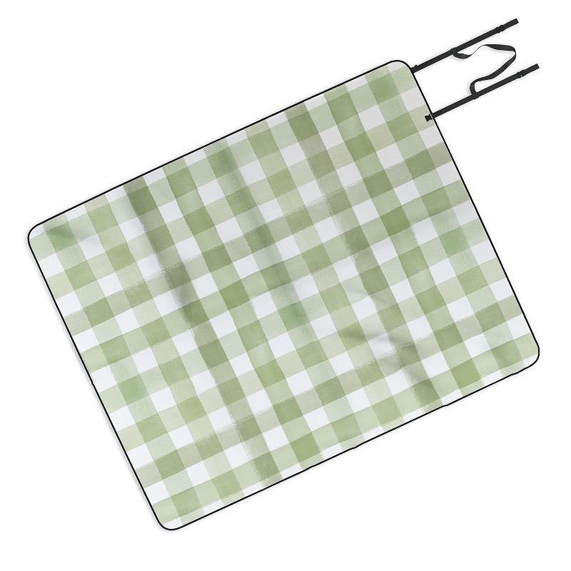 Ninola Design Watercolor Gingham Salad Green Picnic Blanket - Deny Designs, 1 of 4