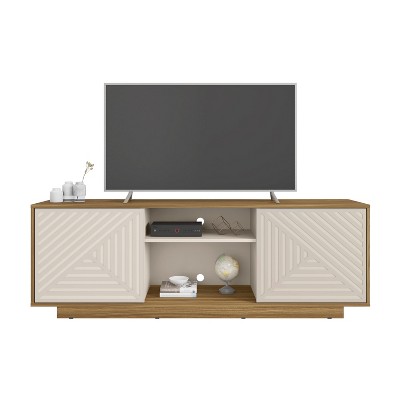 Vynxaria Modern TV Stand - Stylish Media Console for TVs up to 70", Oak Finish, 63" Wide