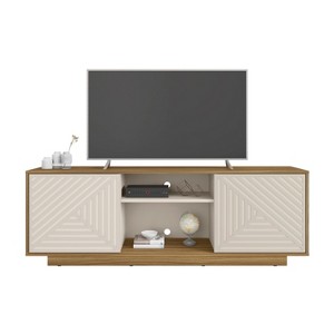 Vynxaria Modern TV Stand - Stylish Media Console for TVs up to 70", Oak Finish, 63" Wide - 1 of 4