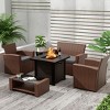 WestinTrends 4 Piece Conversation Outdoor Patio Sofa Set with Square Fire Pit Table - 2 of 4