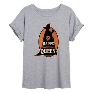 Women's - Disney Villains - Happy Hallowqueen Oversized Graphic T-Shirt - 1 of 4