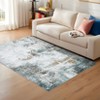 Washable Modern Abstract Rug Non Slip Low Pile Rug Soft Contemporary Throw Floor Cover Foldable Indoor Carpet for Living Room Bedroom - 2 of 4
