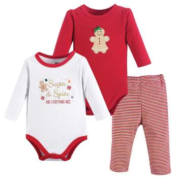 Hudson Baby Infant Girl Cotton Bodysuit and Pant Set, Sugar Spice