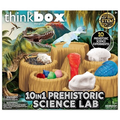 Think Box 10-in-1 Prehistoric Science Lab: Educational Kit for Kids, Geology & Chemistry, Ages 8+, Includes Tools & Paint