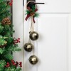 Northlight Jingle Bells with Plaid Bow Hanging Christmas Decoration - 20" - Gold - 2 of 4