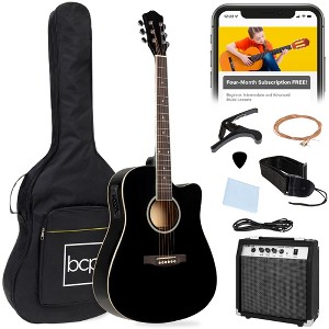 Best Choice Products Beginner Acoustic Electric Guitar Starter Set 41in w/ All Wood Cutaway Design, Case - 1 of 4